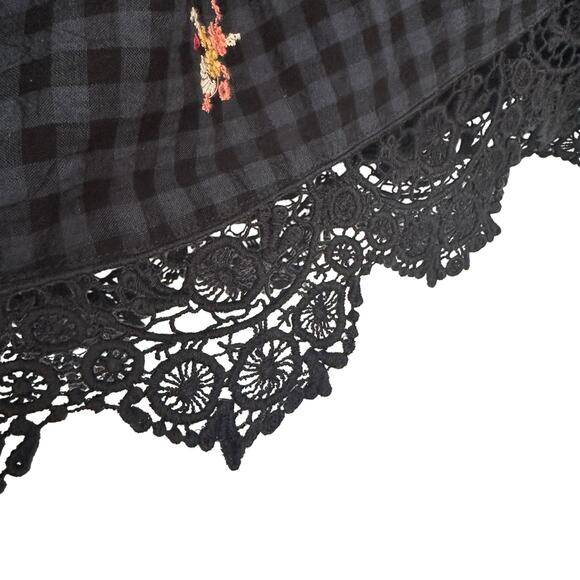 Odd Molly Dress Embroidered floral flare sleeves lace witchy whimsigoth Small XS - Picture 7 of 16